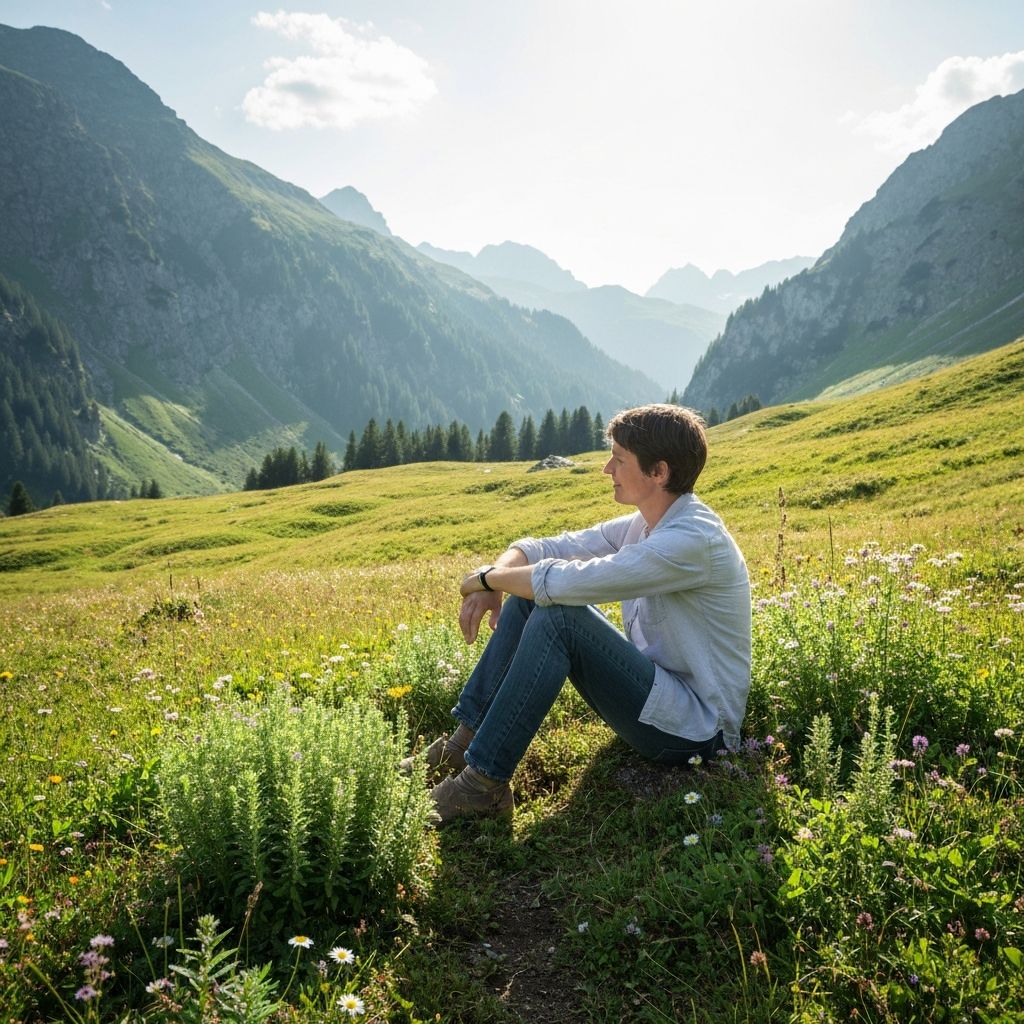 Person in harmonischer Verbindung mit der Natur